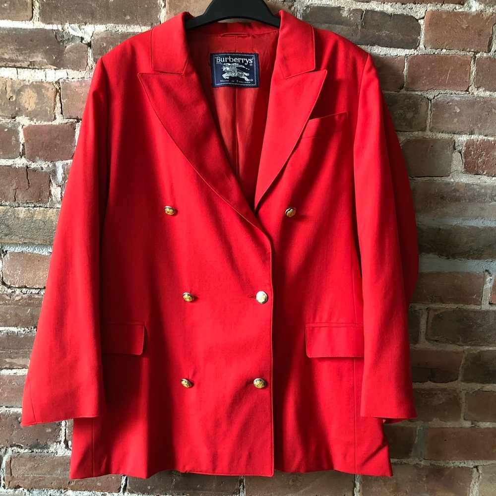 Burberry’s Vintage Red Wool Double-Breasted Blazer